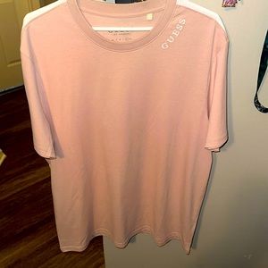 Pink and white XL guess shirt